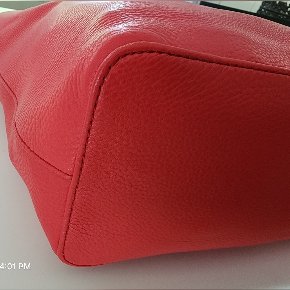 NWT Tory Burch Mercer Leather Tote In Vermillion Red - Picture 7 of 11